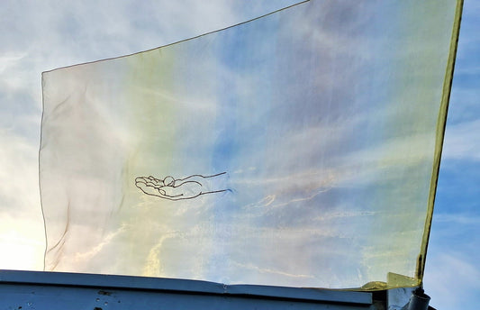 aanbiddingsvlag parel in Gods hand (geborduurd)